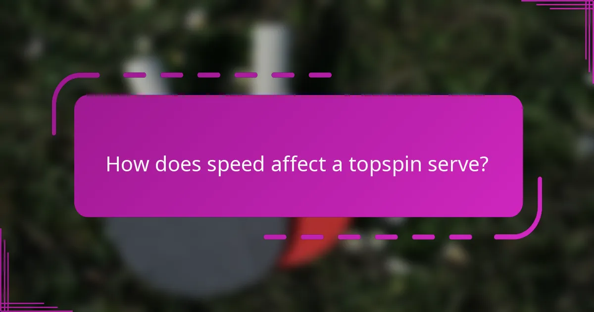 How does speed affect a topspin serve?