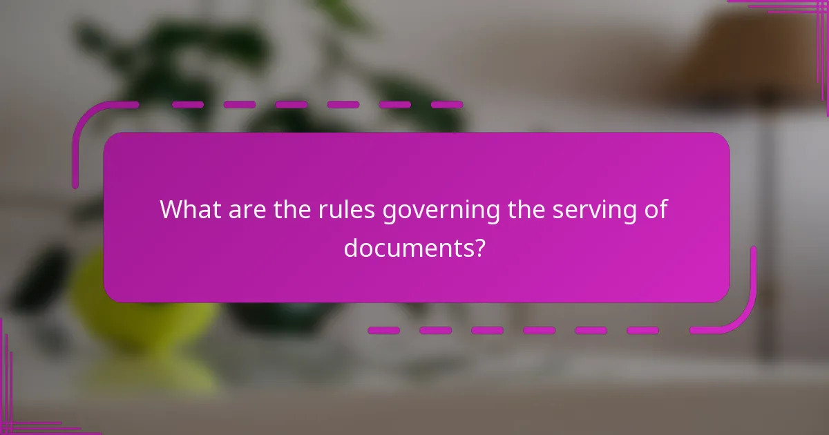 What are the rules governing the serving of documents?