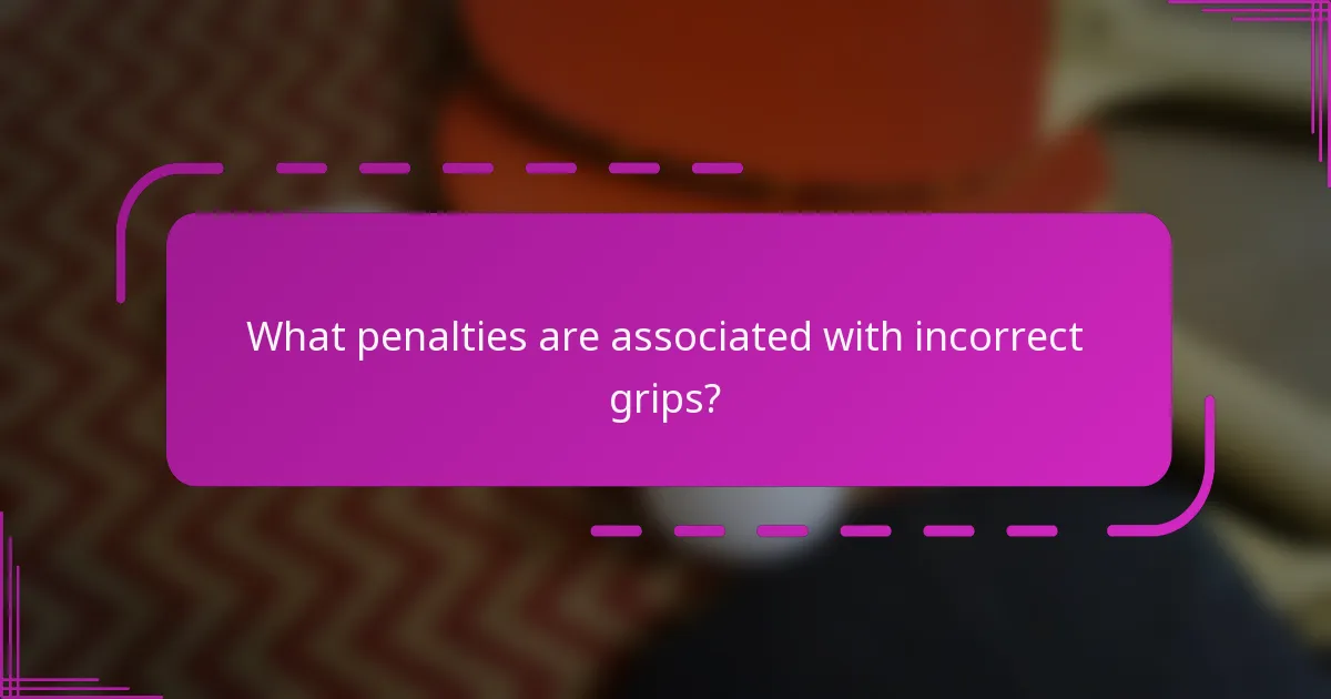 What penalties are associated with incorrect grips?