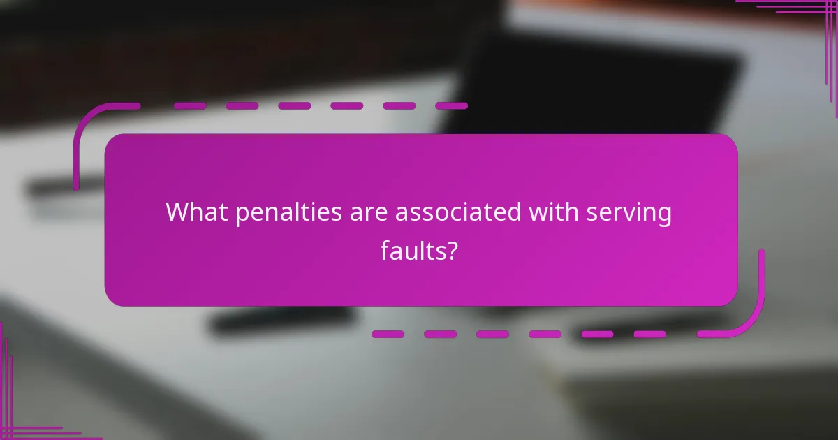 What penalties are associated with serving faults?