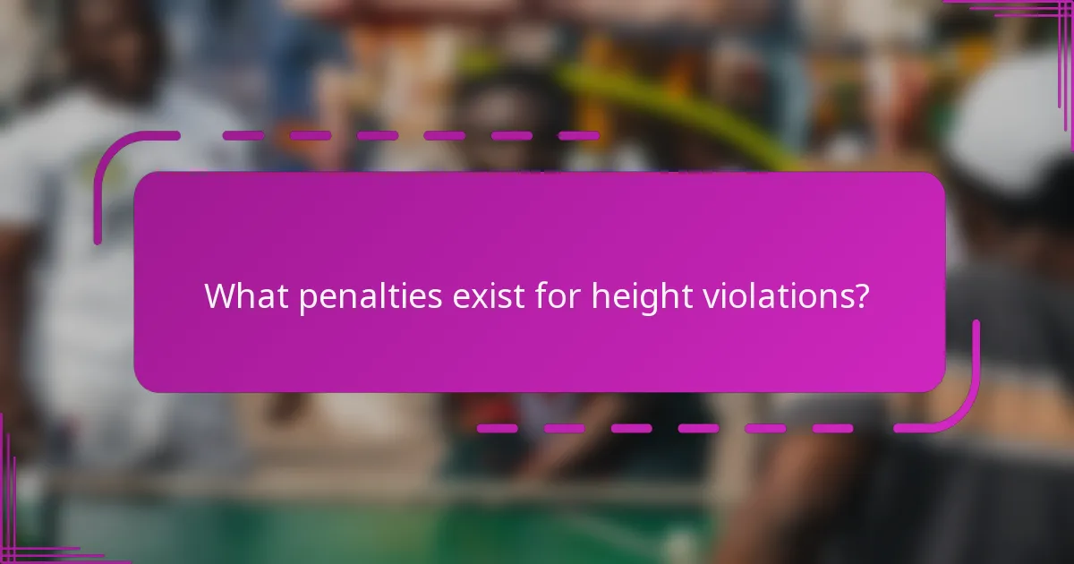 What penalties exist for height violations?