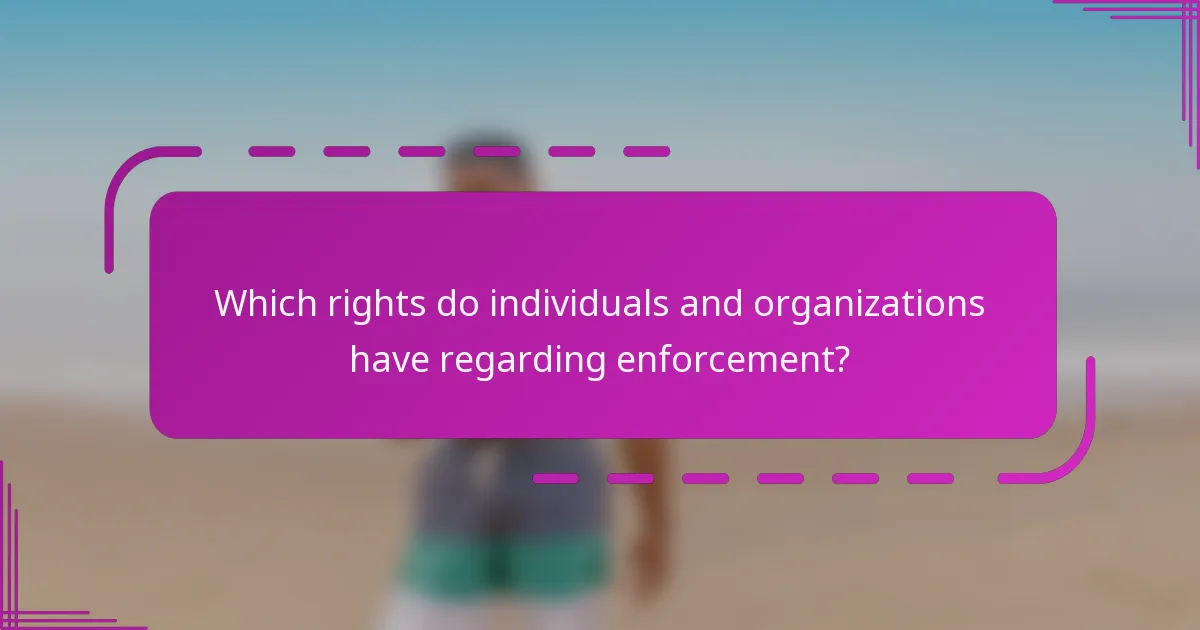 Which rights do individuals and organizations have regarding enforcement?